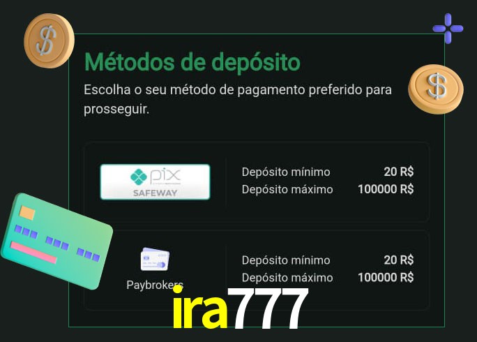 O cassino ira777 oferece uma grande variedade de métodos de pagamento